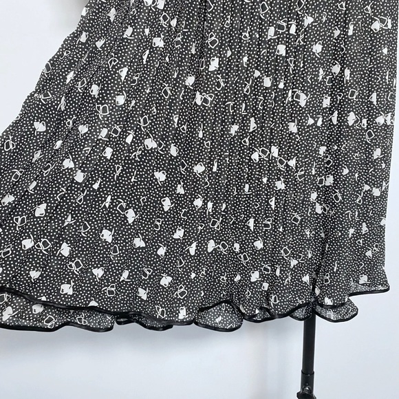 Vintage 80’s Midi Dress Size 40 XL Black Polka Dot West Germany - Picture 14 of 16